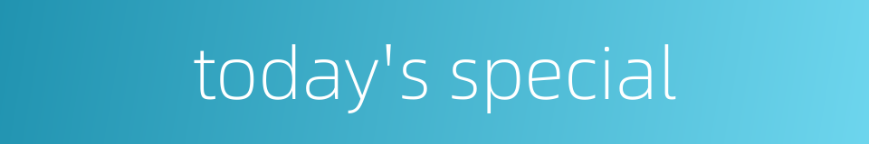 today's special的同义词