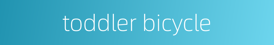 toddler bicycle的同义词