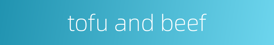 tofu and beef的同义词