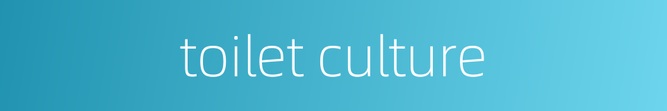 toilet culture的同义词