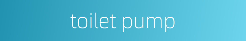 toilet pump的同义词