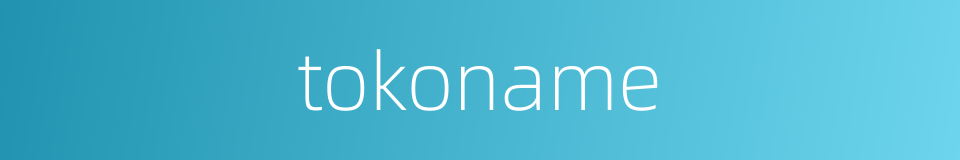 tokoname的同义词