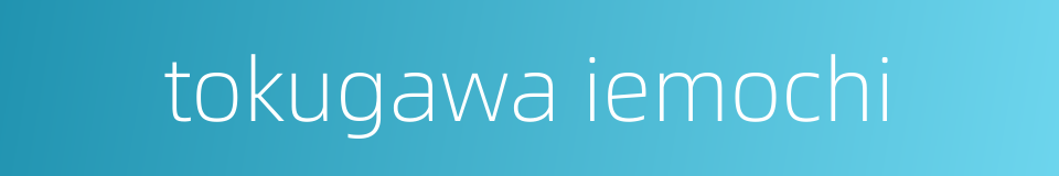 tokugawa iemochi的同义词
