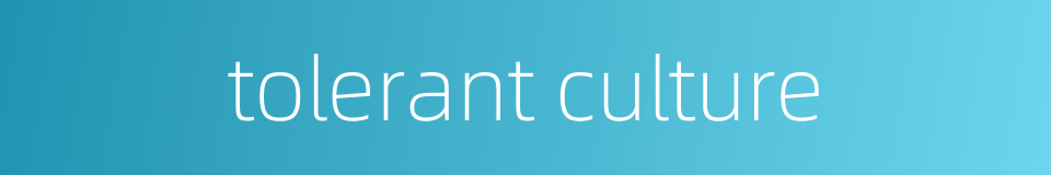 tolerant culture的同义词