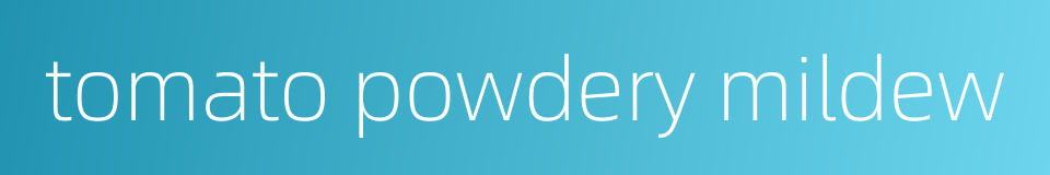 tomato powdery mildew的同义词