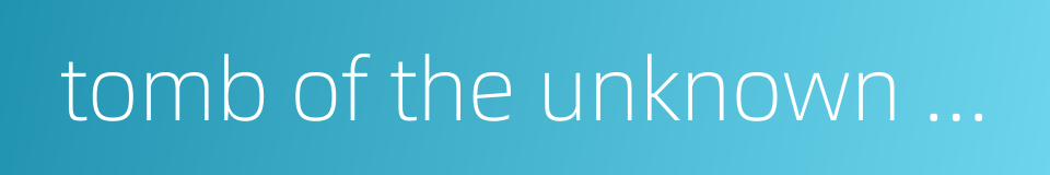 tomb of the unknown soldier的同义词