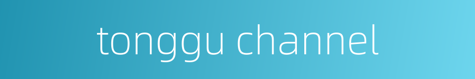 tonggu channel的同义词