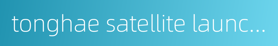 tonghae satellite launching ground的同义词