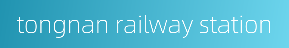tongnan railway station的同义词