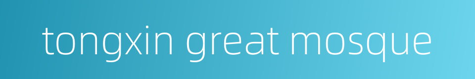 tongxin great mosque的同义词