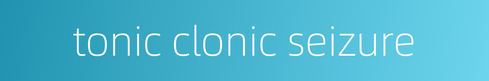 tonic clonic seizure的同义词