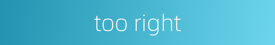 too right的同义词