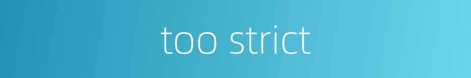 too strict的同义词