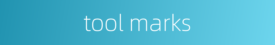 tool marks的同义词