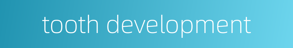 tooth development的同义词