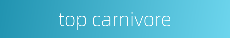 top carnivore的同义词