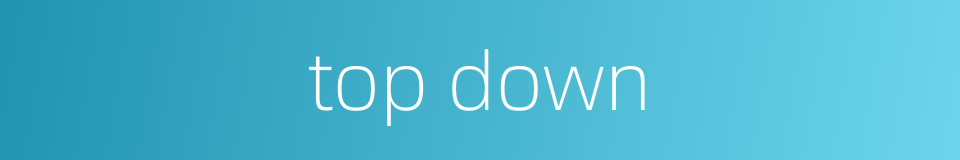 top down的同义词