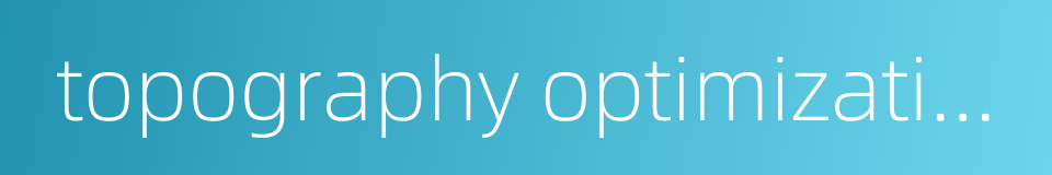 topography optimization的同义词