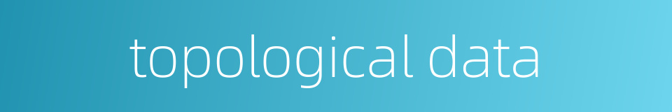topological data的同义词