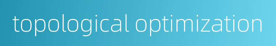 topological optimization的同义词