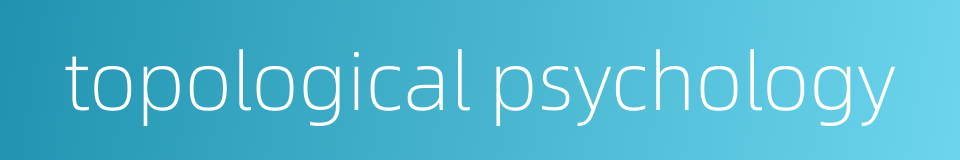 topological psychology的同义词