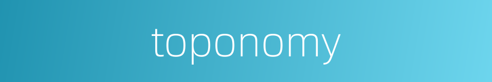 toponomy的同义词