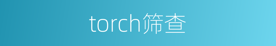 torch筛查的同义词