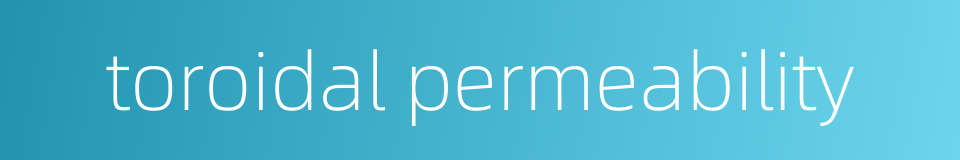 toroidal permeability的同义词