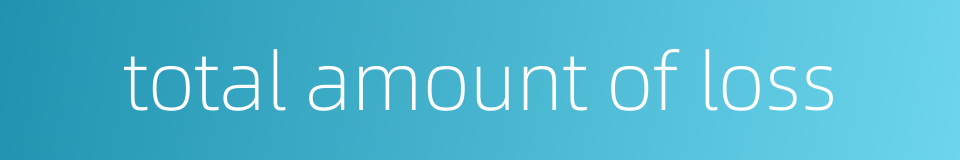 total amount of loss的同义词