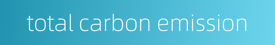 total carbon emission的同义词