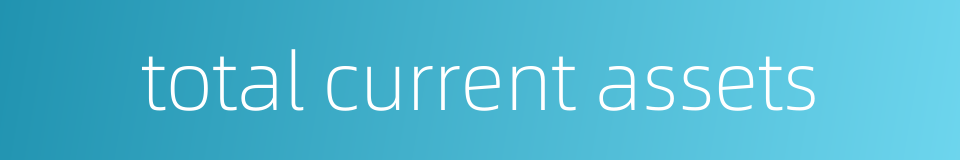 total current assets的同义词