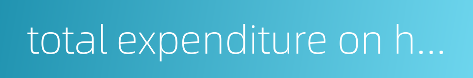 total expenditure on health的同义词