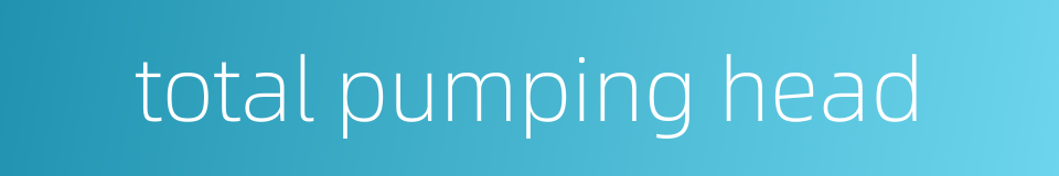 total pumping head的同义词