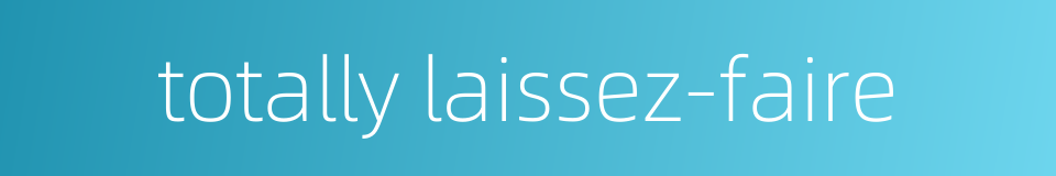 totally laissez-faire的同义词