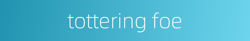 tottering foe的同义词