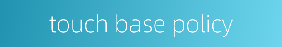 touch base policy的同义词