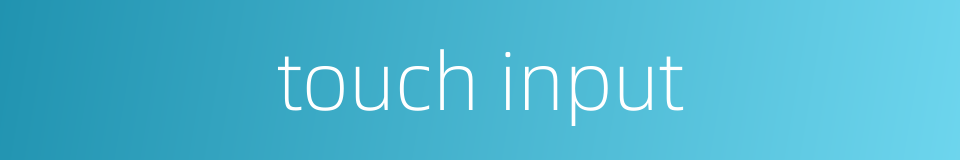 touch input的同义词