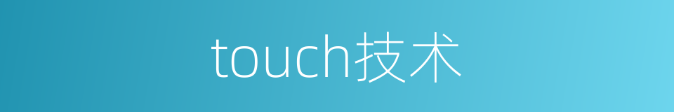 touch技术的同义词