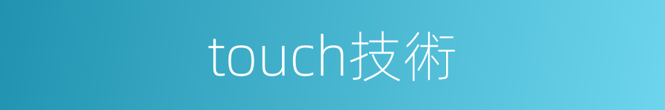 touch技術的同義詞