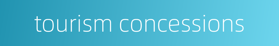 tourism concessions的同义词