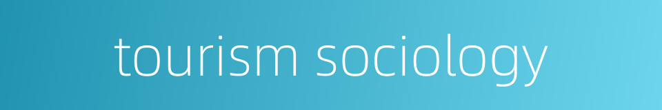 tourism sociology的同义词