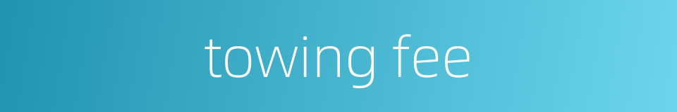 towing fee的同义词