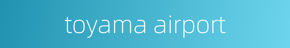 toyama airport的同义词