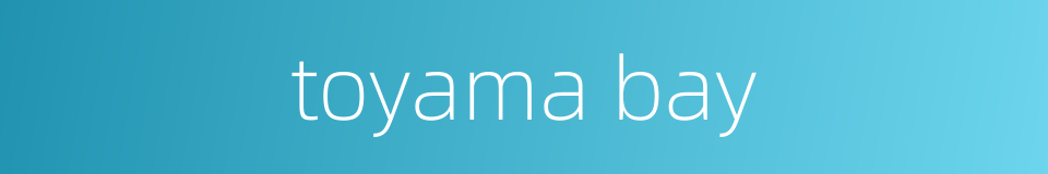 toyama bay的同义词