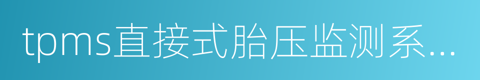 tpms直接式胎压监测系统的同义词