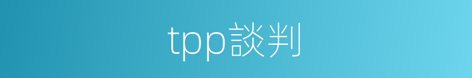 tpp談判的同義詞