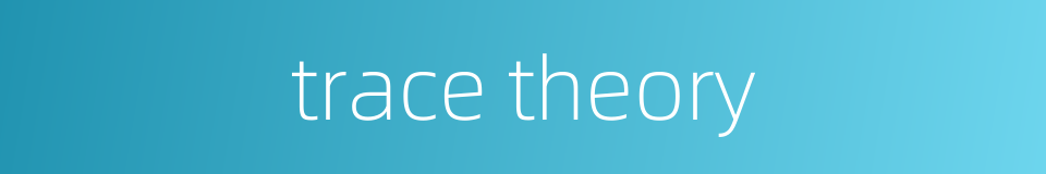 trace theory的同义词