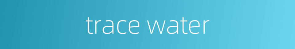 trace water的同义词