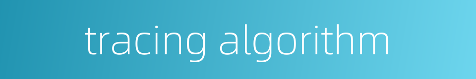 tracing algorithm的同义词