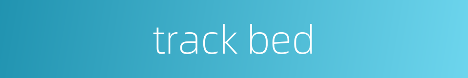 track bed的同义词